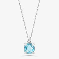 Pingente com Topázio Azul em Ouro Branco 18k - 1