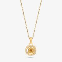 Pingente com Citrino e Topázio em Prata 925 com Banho de Ouro Amarelo 18k - 1