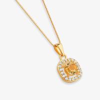 Pingente com Citrino e Topázio em Prata 925 com Banho de Ouro Amarelo 18k - 2