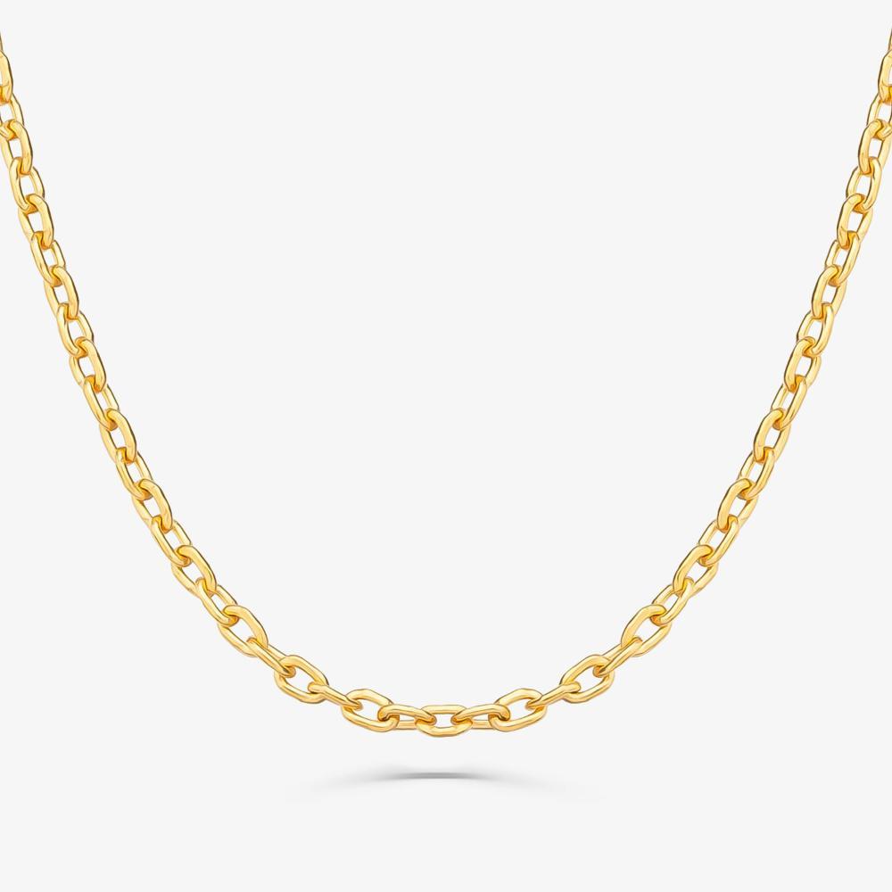 Corrente Malha Cartier em Prata 925 com Banho de Ouro Amarelo 18k - 70 cm - 1