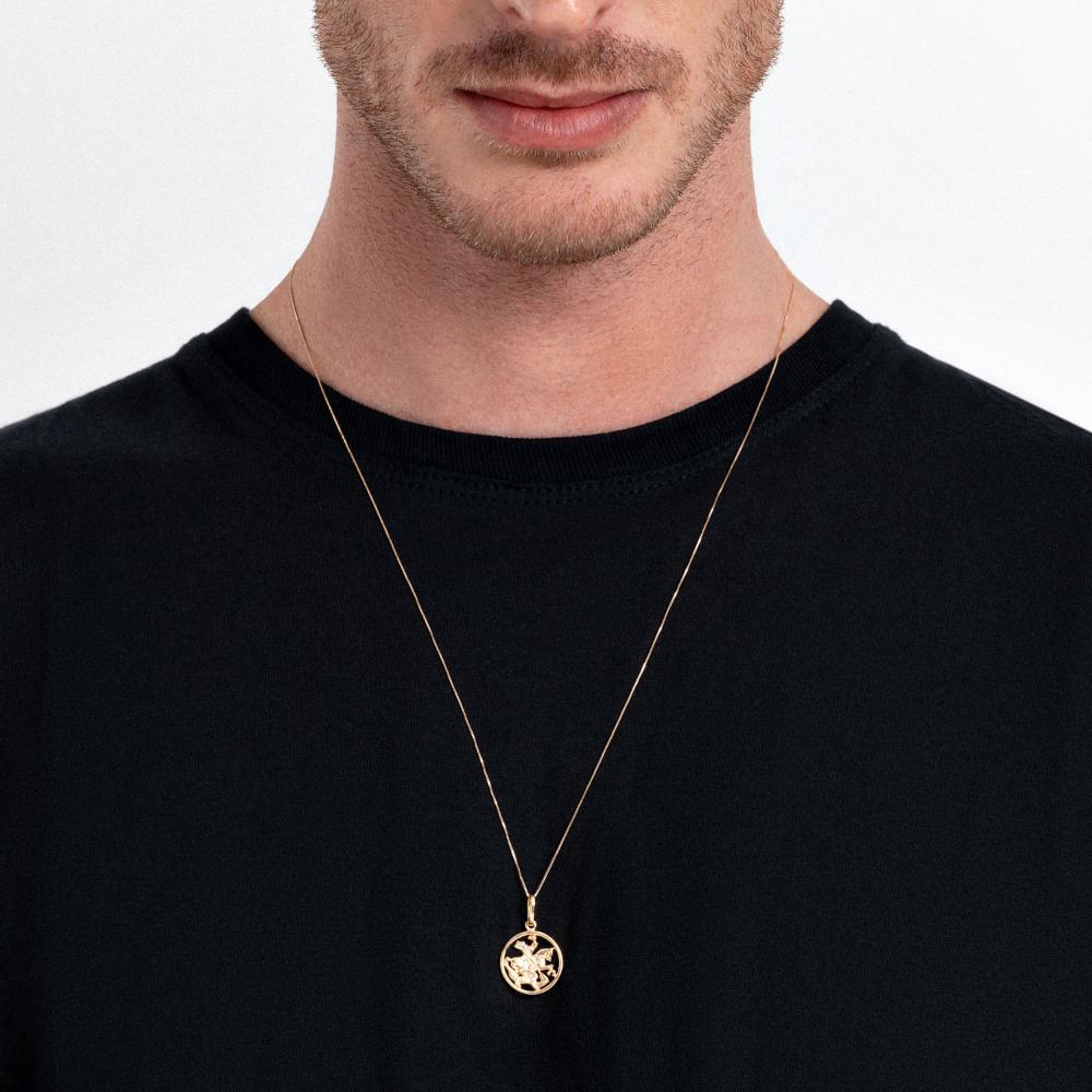 Pingente São Jorge em Prata 925 com banho de Ouro Amarelo 18k - 3