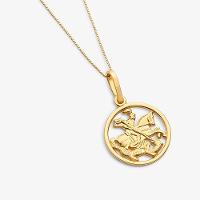 Pingente São Jorge em Prata 925 com banho de Ouro Amarelo 18k - 4