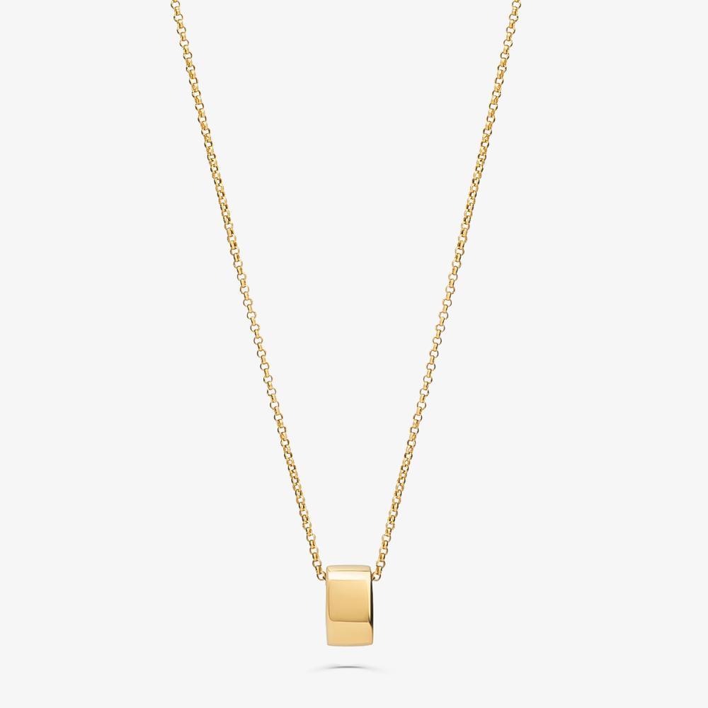 Colar Retangular em Prata 925 com Banho de Ouro Amarelo 18k - 1