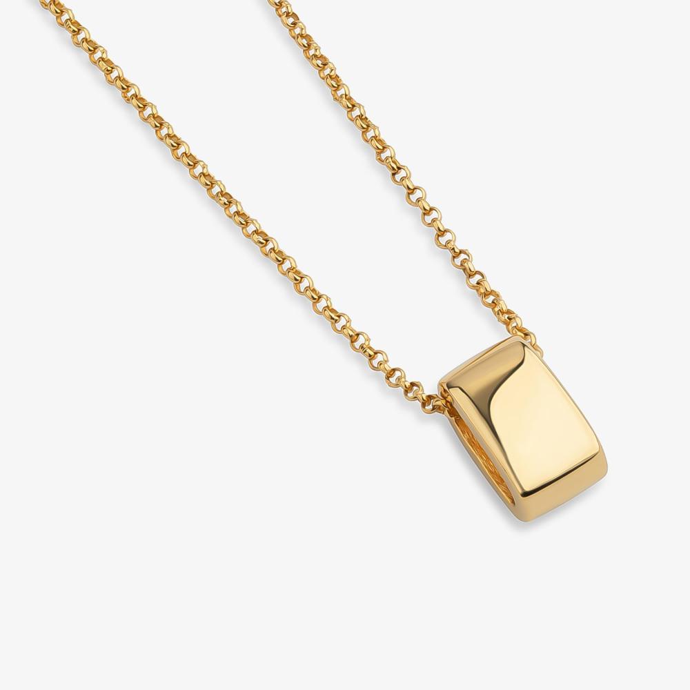 Colar Retangular em Prata 925 com Banho de Ouro Amarelo 18k - 4
