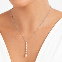 Colar Maxi Vertical com Quartzo Lemon e Safira em Prata 925 - 2