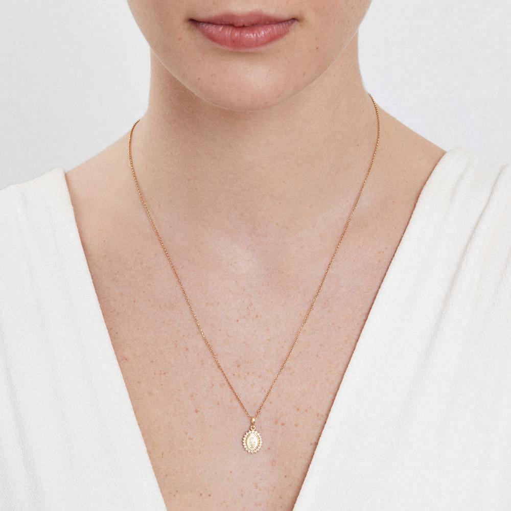 Pingente N. S. das Graças em Prata 925 com banho de Ouro Amarelo 18k - 2