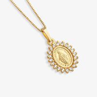 Pingente N. S. das Graças em Prata 925 com banho de Ouro Amarelo 18k - 3