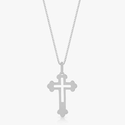 Pingente Cruz Vazada em Prata 925