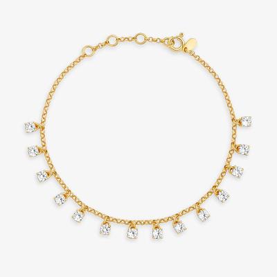 Pulseira Pontos de Luz em Prata 925 com Banho de Ouro Amarelo 18k