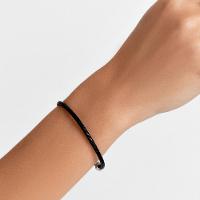 Pulseira de Couro Preto e Prata 925 - 19,5 cm - 2