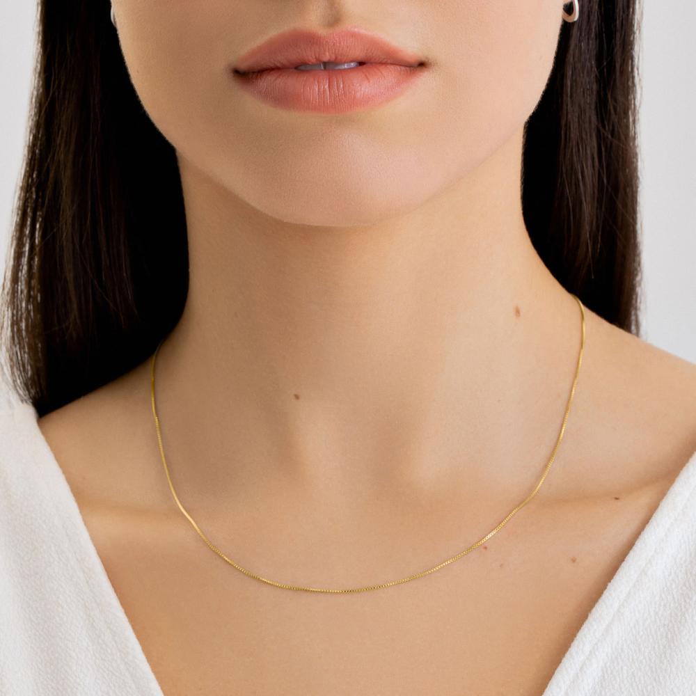Corrente Malha Veneziana em Prata 925 com Banho de Ouro Amarelo 18k - 45 cm - 2