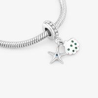 Charm Concha e Estrela do Mar Cravejado em Prata 925 - 2