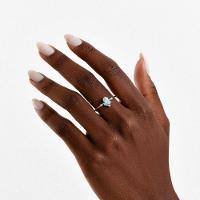 Anel com Topázio Azul e Topázio em Prata 925 - 2