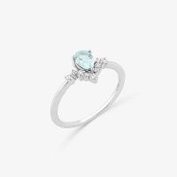 Anel com Topázio Azul e Topázio em Prata 925 - 3