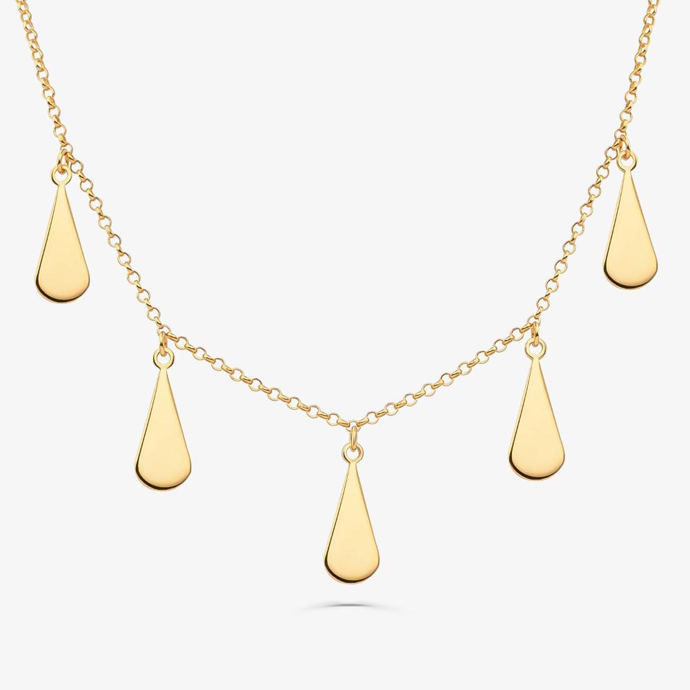 Colar Gotas em Prata 925 com Banho de Ouro Amarelo 18K - 1