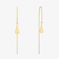 Brinco Longo Gota em Prata 925 com Banho de Ouro Amarelo 18K - 1