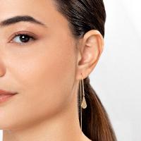 Brinco Longo Gota em Prata 925 com Banho de Ouro Amarelo 18K - 2