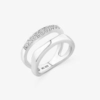 Anel Curvas Duplo com Topázio em Prata 925