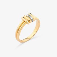 Anel Linhas com Topázio em Prata 925 com Banho de Ouro Amarelo 18k - 3