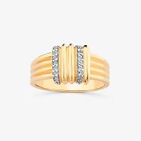 Anel Maxi Linhas com Topázio em Prata 925 com Banho de Ouro Amarelo 18k - 1