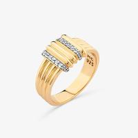 Anel Maxi Linhas com Topázio em Prata 925 com Banho de Ouro Amarelo 18k - 3