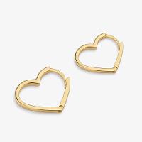 Argola Coração em Prata 925 com Banho de Ouro Amarelo 18k - 2