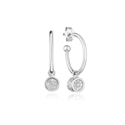 Argola Círculos com Zircônia em Prata 925