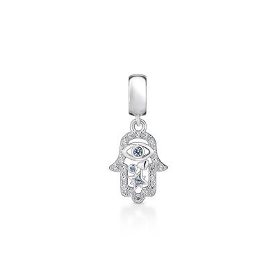 Charm Hamsa com Zircônia em Prata 925