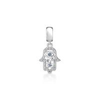 Charm Hamsa com Zircônia em Prata 925 - 1