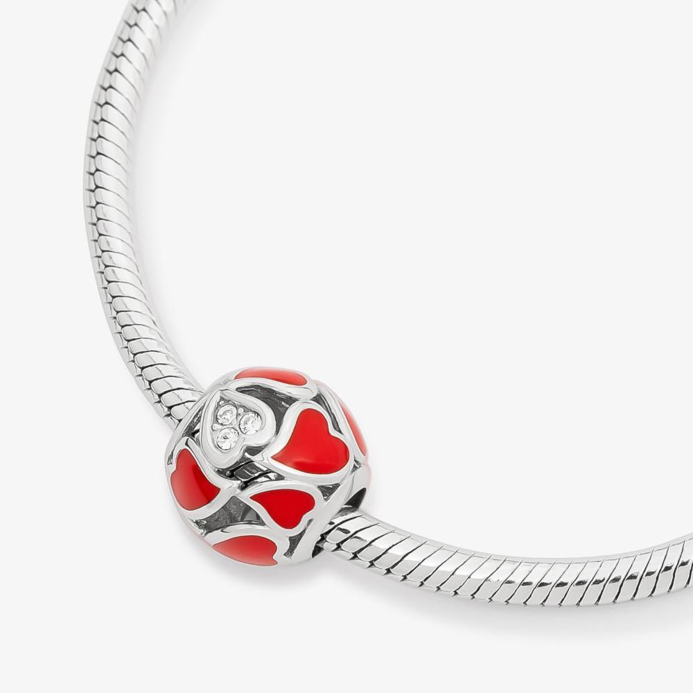Charm Coração Vermelho em Prata 925 - 2