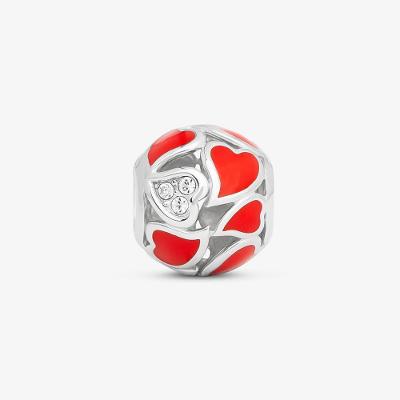 Charm Coração Vermelho em Prata 925
