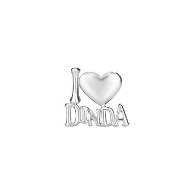 Charm I Love Dinda em Prata 925