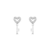 Brinco Chave com Zircônia em Prata 925 - 1