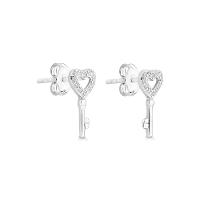 Brinco Chave com Zircônia em Prata 925 - 2