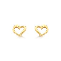 Brinco Coração em Prata 925 com Banho de Ouro Amarelo 18k - 1
