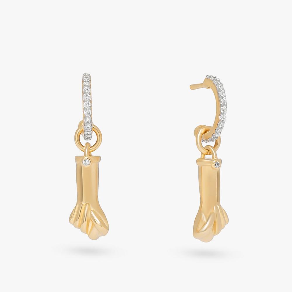 Argola Figa com Zircônias em Prata 925 com Banho de Ouro Amarelo 18k - 1