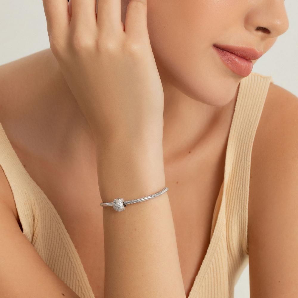 Charm Corações Brilhantes com Zircônia em Prata 925 - 2