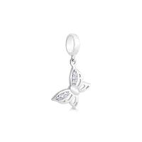Charm Borboleta com Zircônia Lilás em Prata 925 - 2