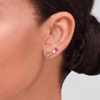 Brinco Ear Cuff com Zircônias idas em Prata 925