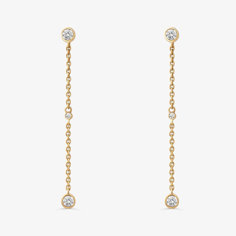 Brinco Longo em Prata 925 com Banho de Ouro Amarelo 18k - 1