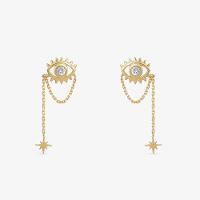 Brinco Olho com Zircônia em Prata 925 com Banho de Ouro Amarelo 18k - 1