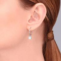 Argola Quadrado com Zircônia em Prata 925 - 3