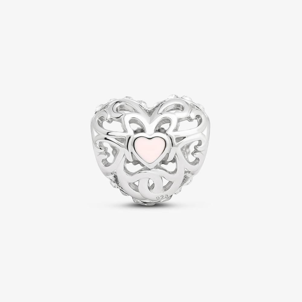 Charm Coração Vazado em Prata 925 - 1