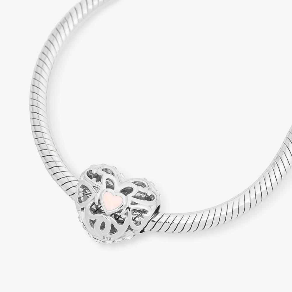 Charm Coração Vazado em Prata 925 - 2