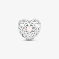 Charm Coração Vazado em Prata 925 - 1