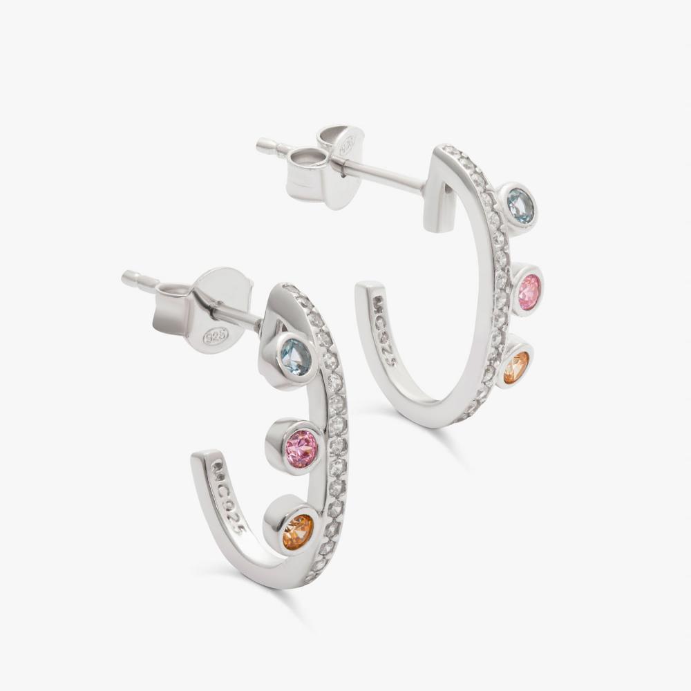 Argola com Zircônias idas em Prata 925 - 3