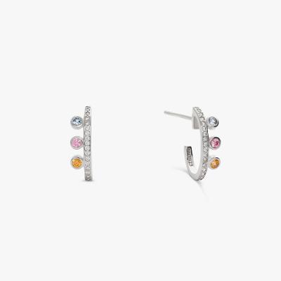 Argola com Zircônias idas em Prata 925