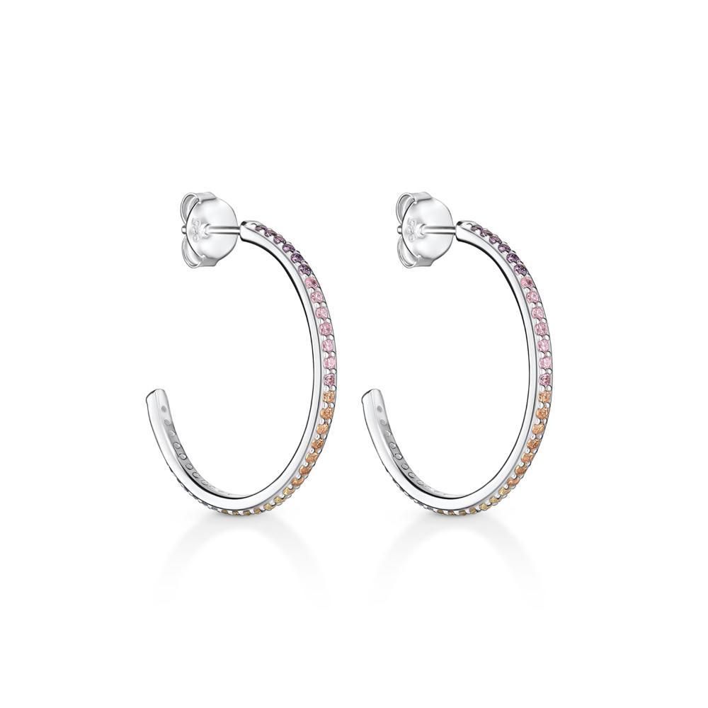 Argola Gloss Cravejada em Prata 925 - 27mm - 3