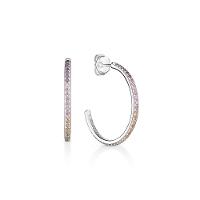 Argola Gloss Cravejada em Prata 925 - 27mm - 1