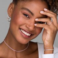 Argola Gloss Cravejada em Prata 925 - 27mm